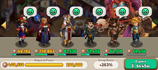 Party of male heroes in Shop Heroes